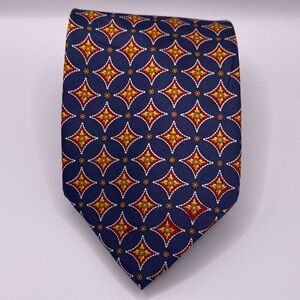 Christian Pelini 100% Silk Tie Mens Designer Dress Suit Necktie Blue Gold Red